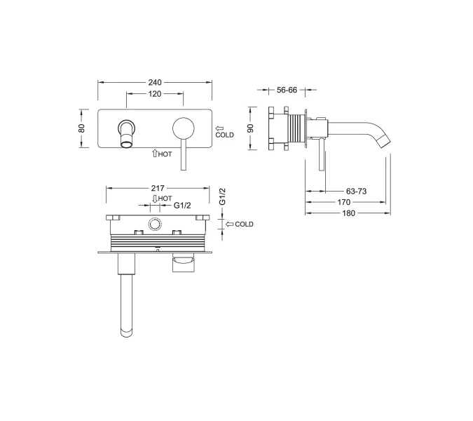 Смеситель для раковины встроенный Timo Saona 2371/17SM, Выбрать цвет: Золото матовое, изображение 4
