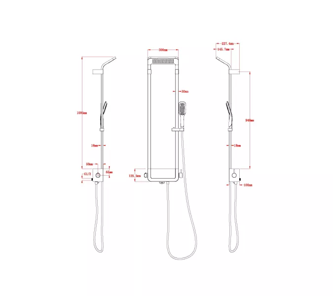 Душевая панель Black&White W1020 черная, изображение 6