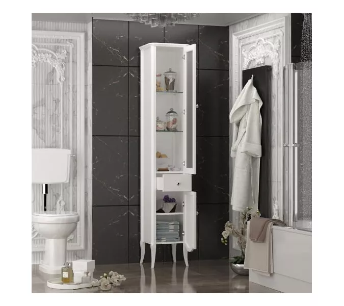 Пенал Opadiris Брунелла 35 см напольный, белый, правый, Ориентация: правая, Выбрать цвет: Белый, изображение 2