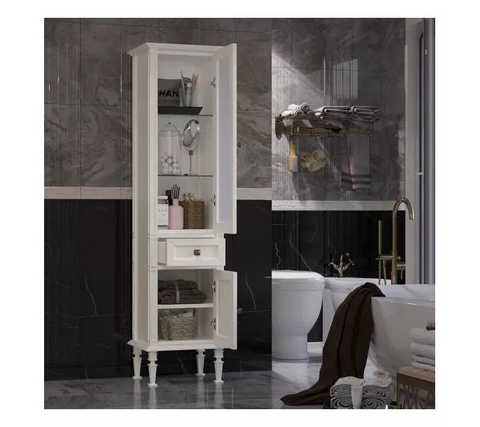 Пенал напольный левый/правый Opadiris Кантара 46 Слоновая кость, Выбрать цвет: Слоновая кость, Ориентация: левая, изображение 3