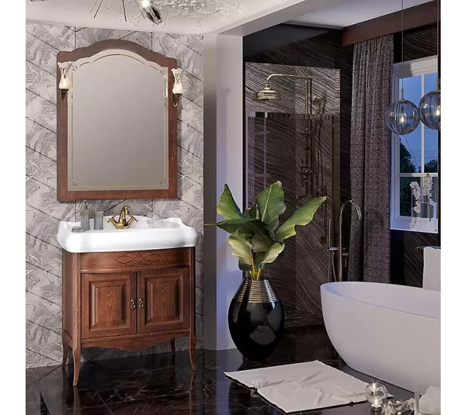 Тумба с раковиной OPADIRIS Лоренцо-60/80/100 светлый орех, Выбрать цвет: Светлый орех, Выбрать размер: 80, изображение 5