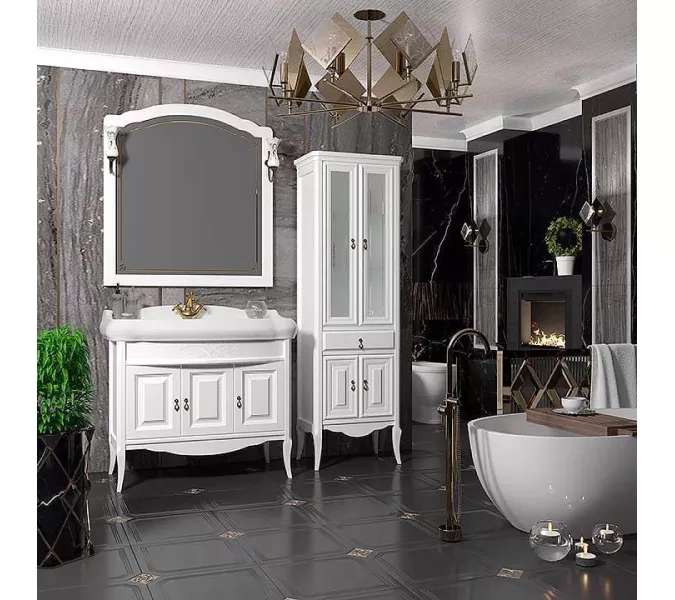 Тумба с раковиной OPADIRIS Лоренцо-60/80/100  белый, Выбрать цвет: Белый, Выбрать размер: 100, изображение 8