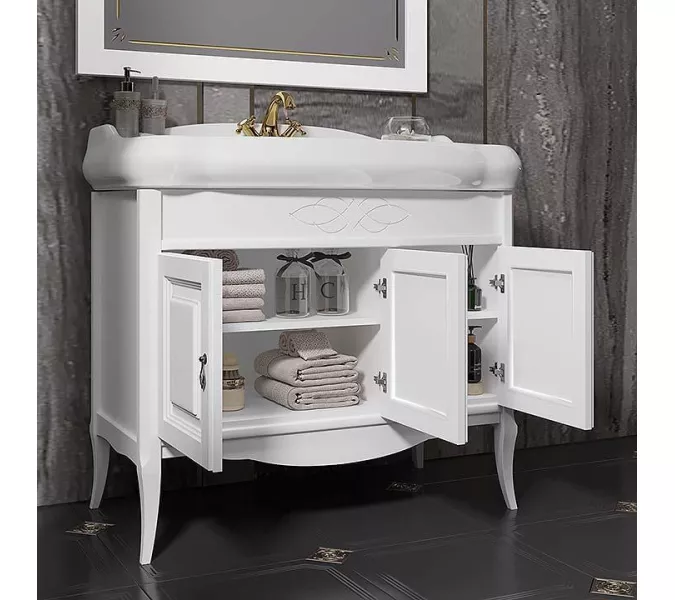 Тумба с раковиной OPADIRIS Лоренцо-60/80/100  белый, Выбрать цвет: Белый, Выбрать размер: 100, изображение 5