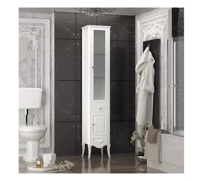 Пенал Opadiris Брунелла 35 см напольный, белый, правый, Ориентация: правая, Выбрать цвет: Белый