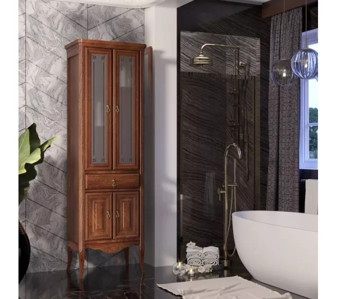 Пенал напольный двустворчатый OPADIRIS Лоренцо светлый орех, Выбрать цвет: Светлый орех, изображение 3