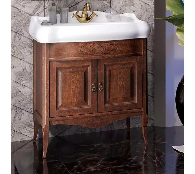 Тумба с раковиной OPADIRIS Лоренцо-60/80/100 светлый орех, Выбрать цвет: Светлый орех, Выбрать размер: 80, изображение 2