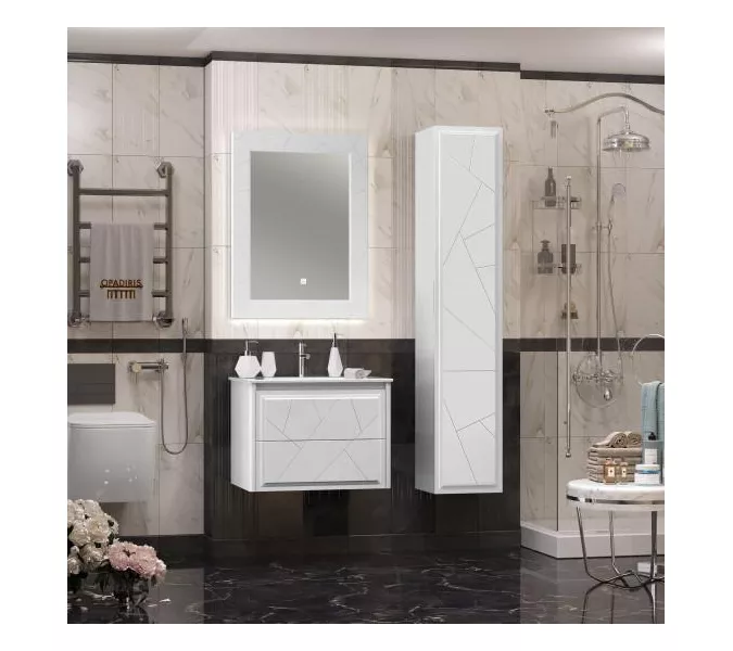 Тумба с раковиной  OPADIRIS Луиджи белый, Выбрать цвет: Белый, Выбрать размер: 70, изображение 8