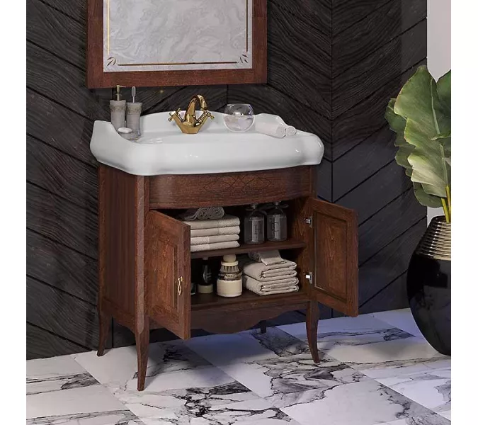 Тумба с раковиной OPADIRIS Лоренцо-60/80/100 светлый орех, Выбрать цвет: Светлый орех, Выбрать размер: 80, изображение 3