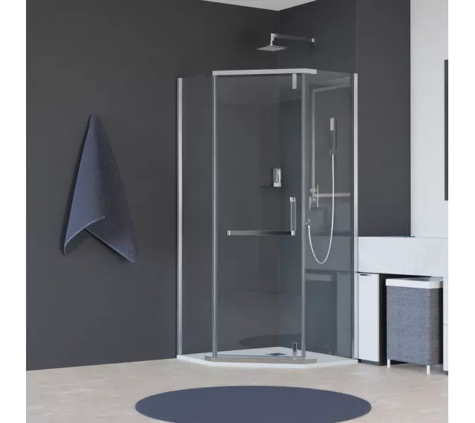 Душевой уголок RGW HO-081, Цвет стекла: прозрачное, Цвет профиля (вариация): Хром, Выбрать размер: 100x100