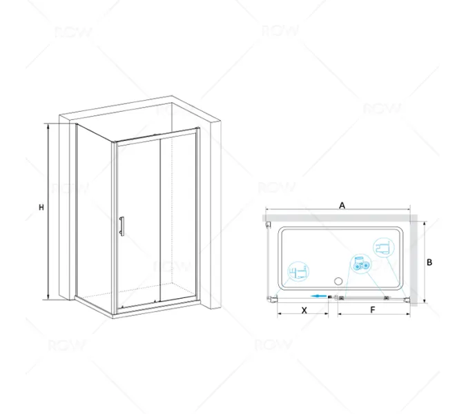 Душевой уголок  RGW PA-145, Цвет стекла: прозрачное, Цвет профиля (вариация): Хром, Выбрать размер: 800x1400, изображение 3