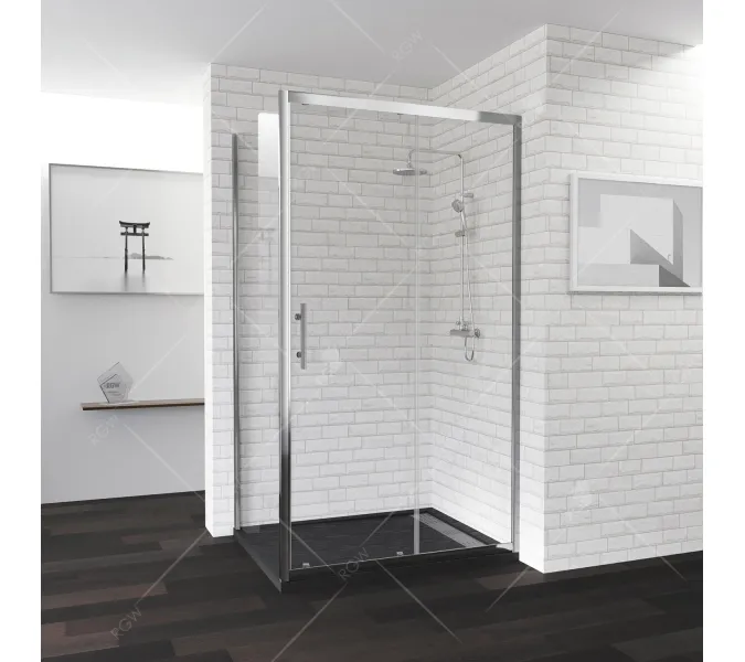 Душевой уголок  RGW PA-145, Цвет стекла: прозрачное, Цвет профиля (вариация): Хром, Выбрать размер: 800x1400, изображение 2