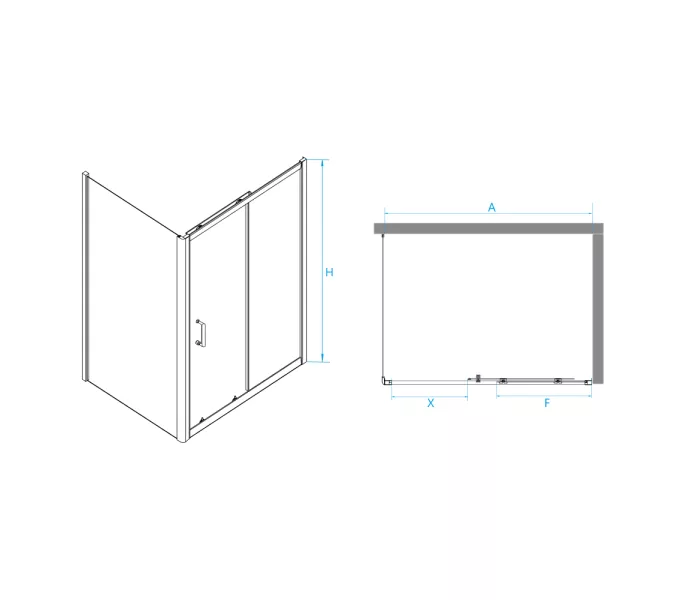 Душевой уголок RGW PA-74 (PA-14 + Z-050-2), Цвет стекла: прозрачное, Цвет профиля (вариация): Хром, Выбрать размер: 1400x1100, изображение 3