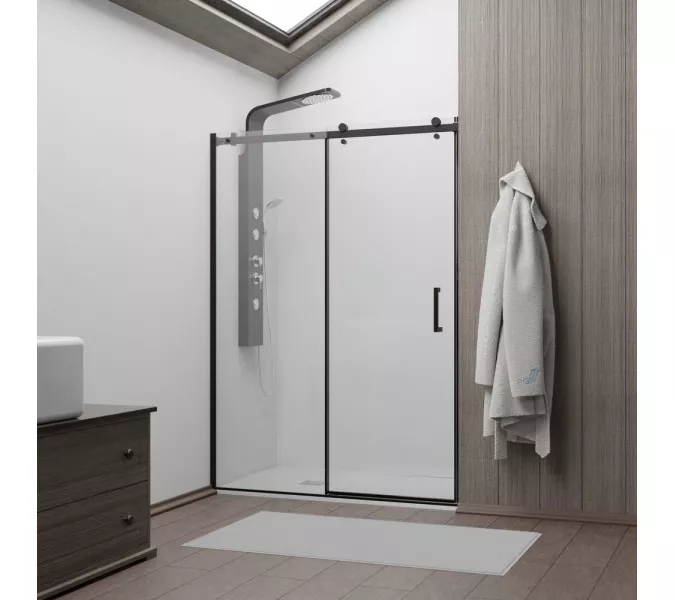 Душевая дверь RGW TO-14B, Цвет стекла: прозрачное, Цвет профиля (вариация): Черный, Выбрать размер: 170