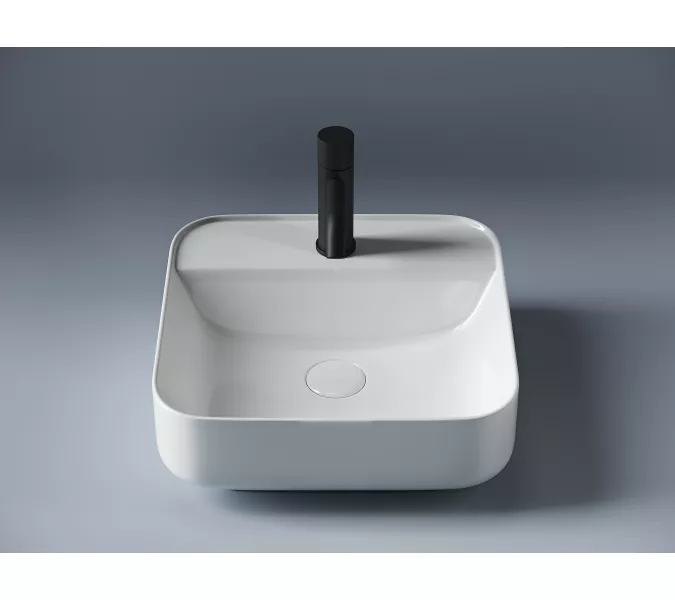 Умывальник чаша накладная прямоугольная Element 390*390*140мм CN5014, изображение 4