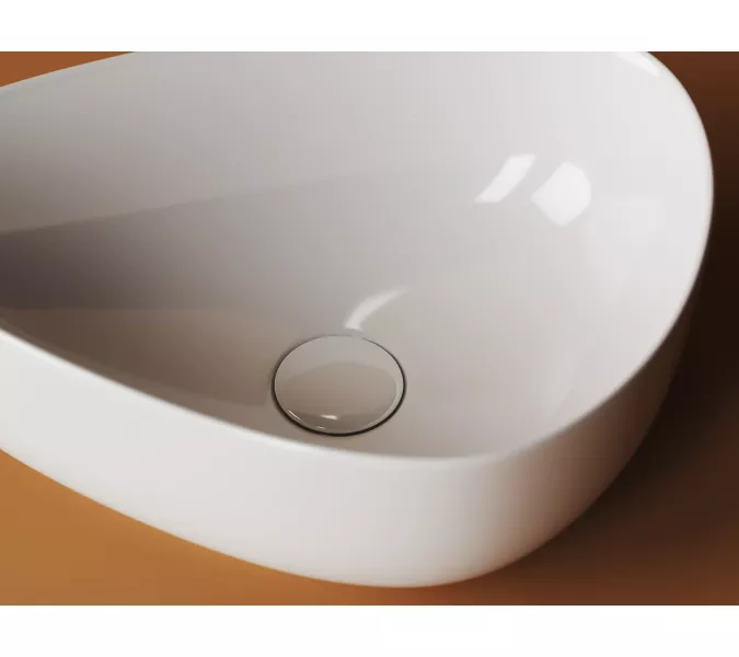 Умывальник чаша накладная прямоугольная со сливом переливом Element 600*380*140мм CN5026, изображение 3