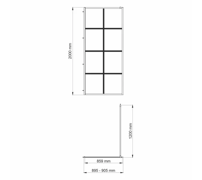 Душевая перегородка WasserKRAFT Glan, Цвет профиля: Черный, Выбрать размер: 90, изображение 3