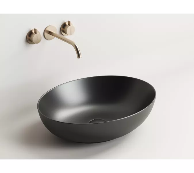 Умывальник чаша накладная овальная Ceramica Nova Element CN6017, Выбрать цвет: Черный матовый