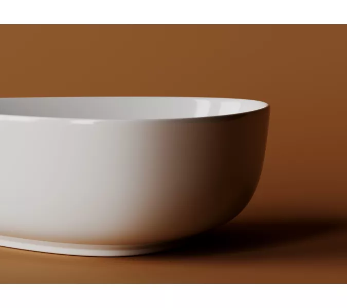 Умывальник чаша накладная прямоугольная со сливом переливом Element 600*380*140мм CN5026, изображение 4