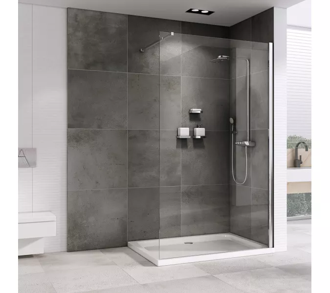 Душевая перегородка ABBER Immer Offen, хром профиль, Цвет профиля: Хром, Выбрать размер: 90, изображение 2