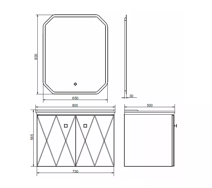 COMFORTY. Тумба-умывальник "Кремона-80" латте с раковиной COMFORTY 50180, изображение 9
