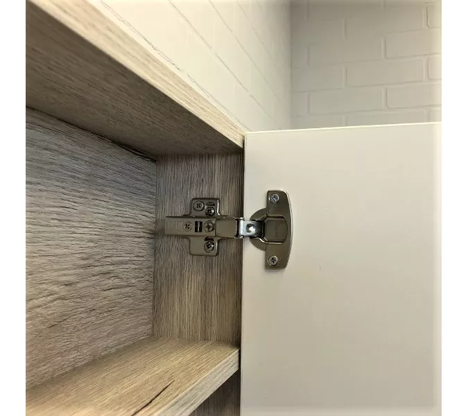 Зеркало-шкаф Comforty Клеон 60/75/90 белый/дуб дымчатый, Выбрать размер: 75, Выбрать цвет: Белый/Дуб дымчатый, изображение 2