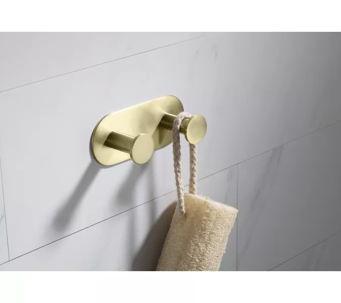 Вешалка-2 крючка Timo Saona 13014/17 золото матовое, изображение 2