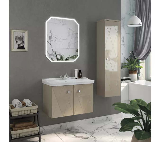 COMFORTY. Тумба-умывальник "Кремона-80" латте с раковиной COMFORTY 50180, изображение 5