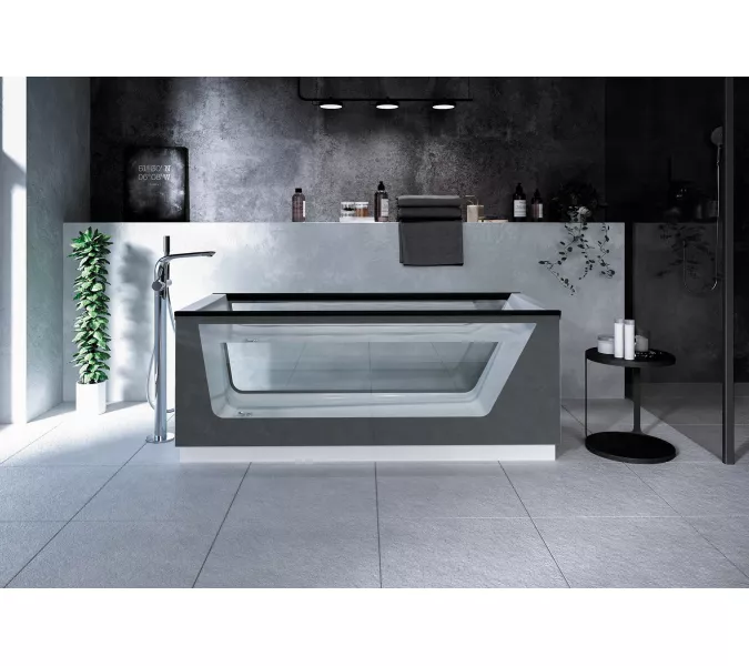 Ванна  AIMA NEO 170*75 2 стекла (принт бетон), Выбрать цвет: серый бетон, Выбрать размер: 170х75, изображение 6