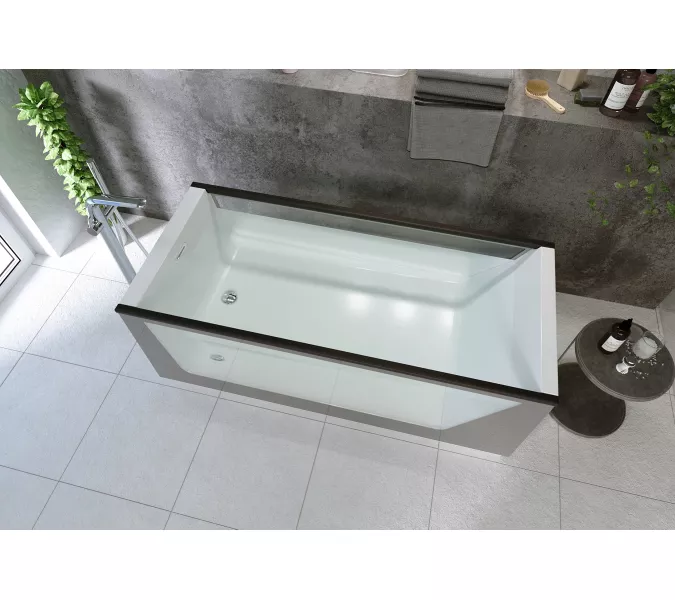 Ванна  AIMA NEO 170*75 2 стекла (принт бетон), Выбрать цвет: серый бетон, Выбрать размер: 170х75, изображение 7