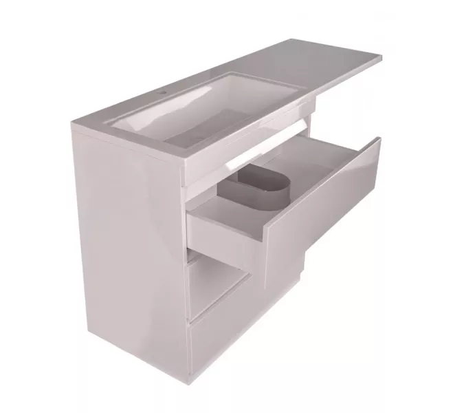 Тумба напольная 3 ящика с раковиной Style Line  Даллас  левая/правая, Выбрать размер: 150, изображение 6