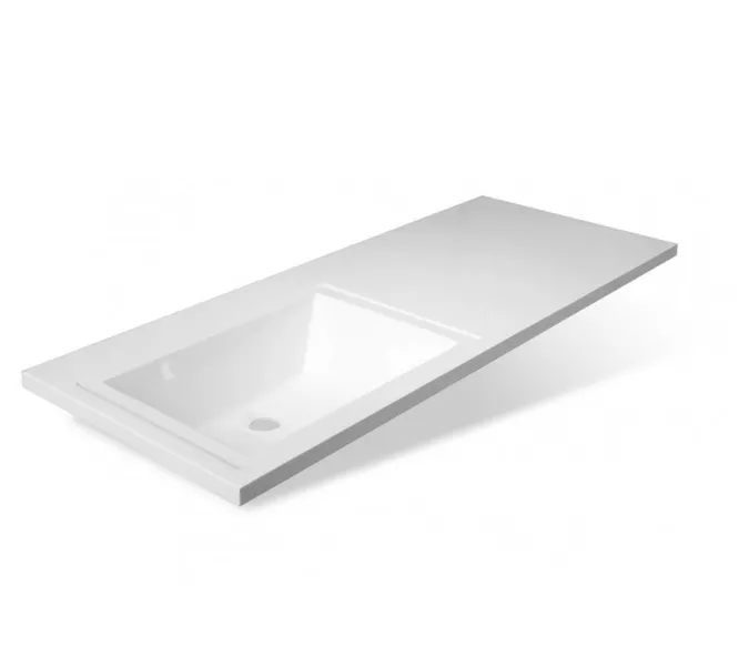 Тумба напольная Style Line ВаЛеРо 60см с раковиной под стиральную машину 120см, Люкс белая, PLUS, Ориентация: левая, изображение 3