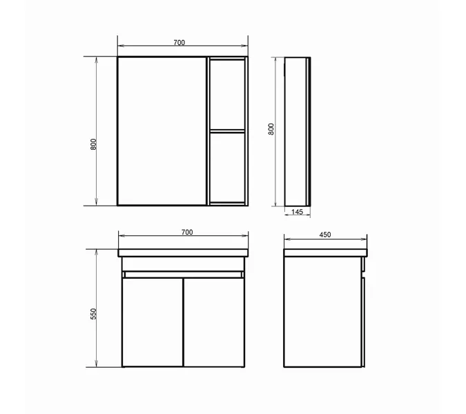 COMFORTY. Тумба-умывальник "Осло-70ПД" бетон светлый с раковиной COMO 70, изображение 8