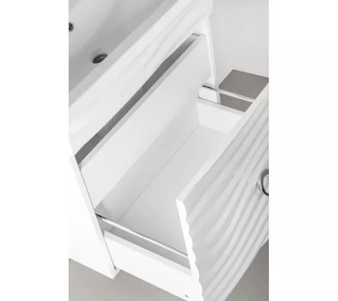 Тумба подвесная с раковиной Style Line Вероника  Комо 60/80  Люкс белая, PLUS, Выбрать размер: 60, изображение 4