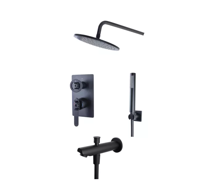 Bronze De Luxe 1760'S LOFT Душевой комплект встраиваемый, Выбрать цвет: Матовый черный