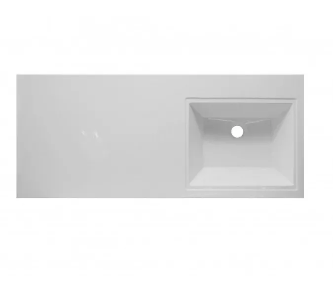 Тумба подвесная Style Line Жасмин 2 60 Люкс белая, PLUS (2 ящ.) с раковиной Даллас 120 L/R, Ориентация: правая, изображение 6