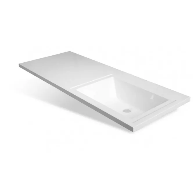 Тумба подвесная Style Line Жасмин 2 60 Люкс белая, PLUS (2 ящ.) с раковиной Даллас 120 L/R, Ориентация: правая, изображение 7