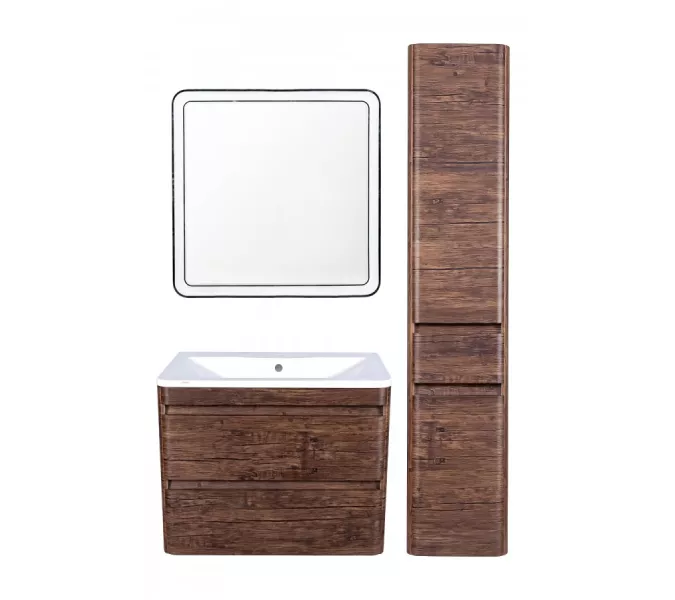 Тумба подвесная с раковиной Style Line  Атлантика, Выбрать цвет: Старое дерево, Выбрать размер: 80, изображение 4