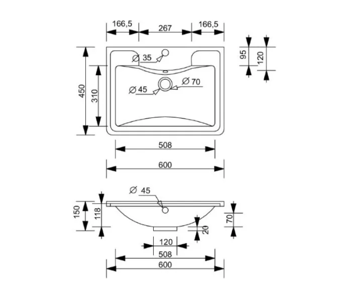 Тумба подвесная с раковиной Style Line  Атлантика, Выбрать цвет: Ясень перламутр, Выбрать размер: 60, изображение 13