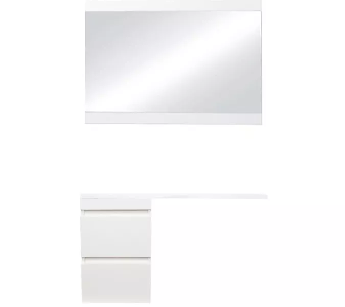 Тумба подвесная Style Line с раковиной  Даллас Люкс белая, PLUS, Выбрать размер: 100, изображение 3