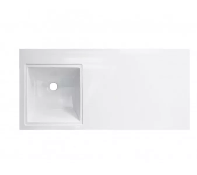 Тумба подвесная Style Line с раковиной  Даллас Люкс белая, PLUS, Выбрать размер: 100, изображение 9