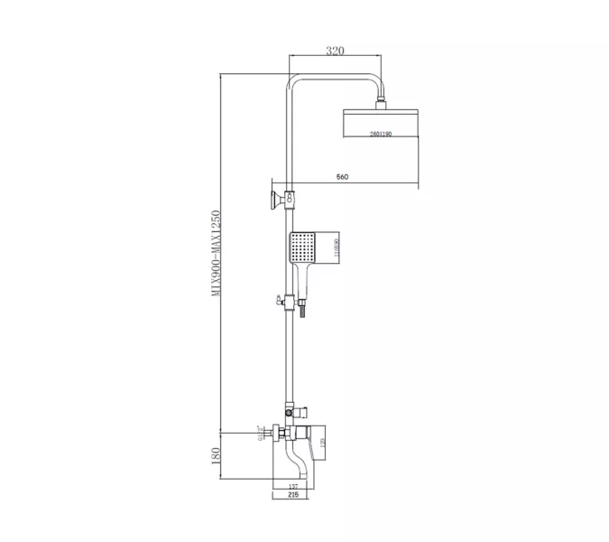 Bronze De Luxe Element Душевой гарнитур, Высота (мм): 1250, Выбрать цвет: Хром, изображение 4