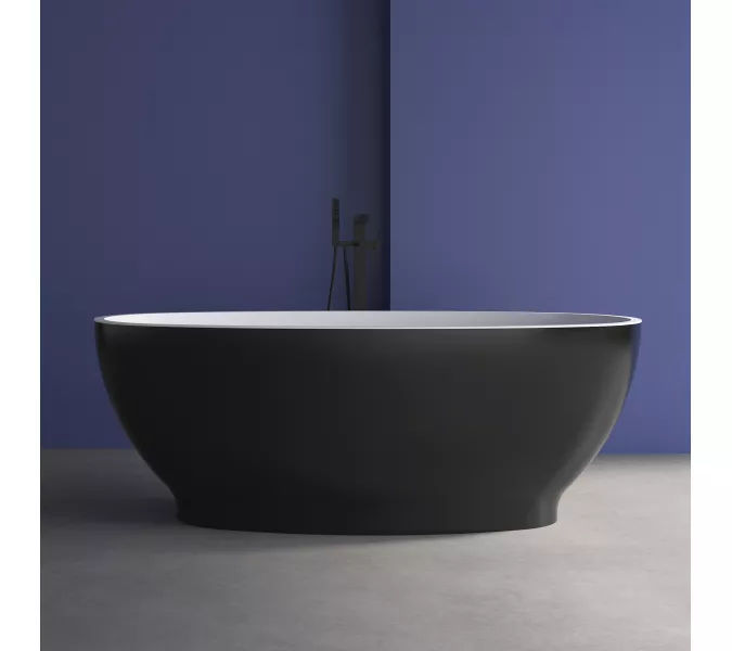 Акриловая ванна ABBER AB9207MB 165х80, Выбрать цвет: Черный матовый, изображение 2