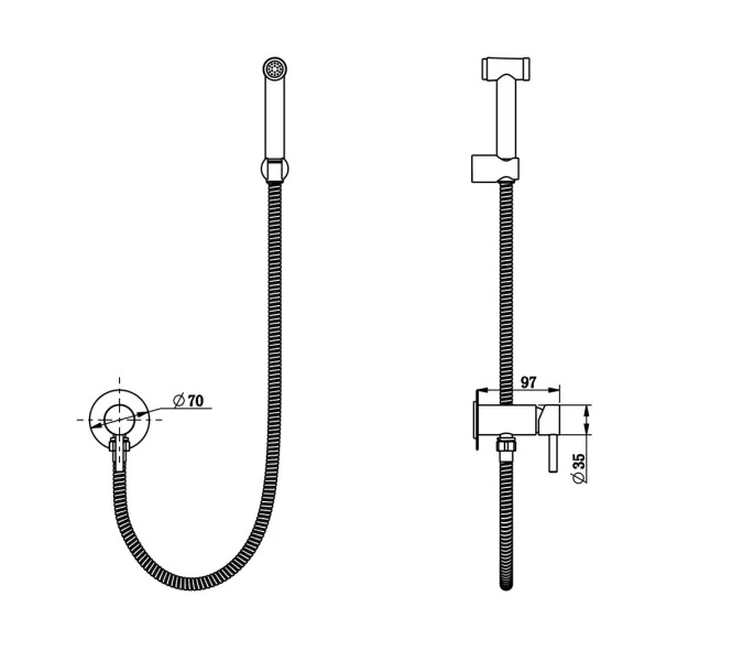 Bronze De Luxe SCANDI Комплект гигиенического душа встраиваемый, Выбрать цвет: Черный матовый, изображение 2