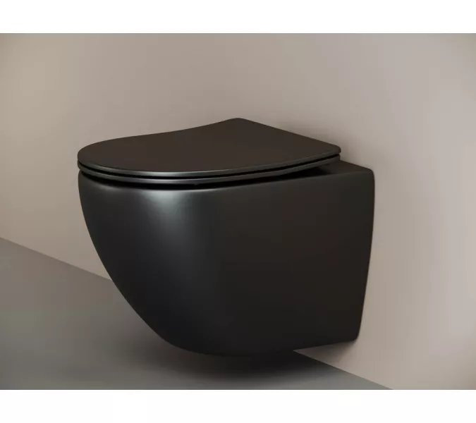 Подвесной унитаз Ceramica Nova Metropol Rimless CN4002, Выбрать цвет: Черный матовый, изображение 2