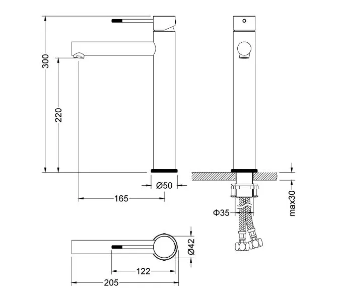Смеситель для раковины-чаши Timo Saona 2311/18F черное золото, изображение 3