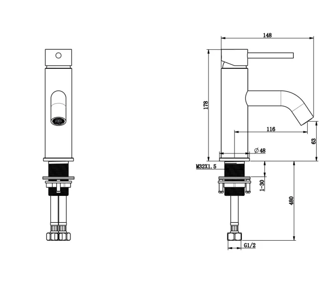 Смеситель однорычажный на раковину Bronze De Luxe, Выбрать цвет: Белый, изображение 3