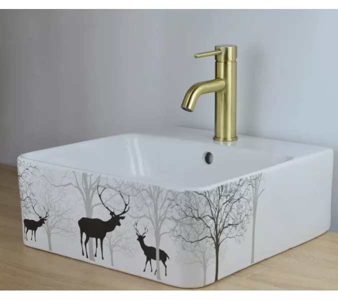 Смеситель однорычажный на раковину Bronze De Luxe, Выбрать цвет: Бронза, изображение 4