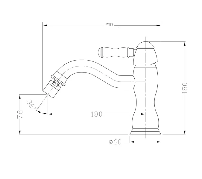 Смеситель на биде Bronze De Luxe, Выбрать цвет: Бронза, изображение 4
