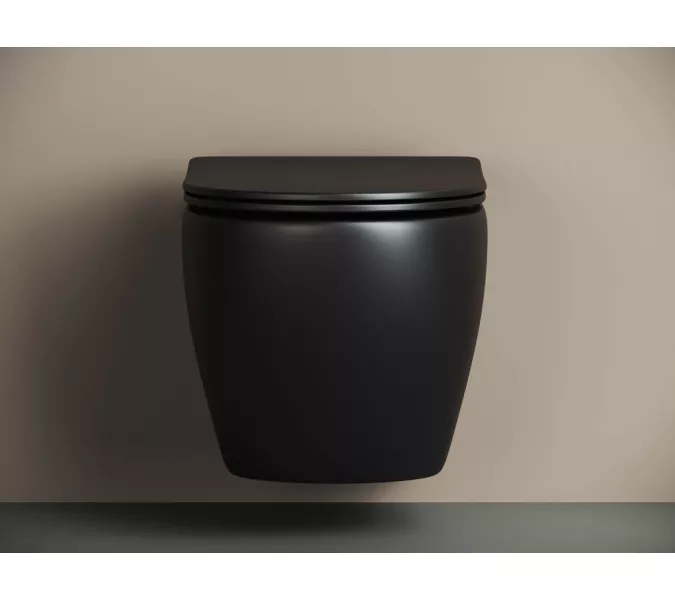 Подвесной унитаз Ceramica Nova Metropol Rimless CN4002, Выбрать цвет: Черный матовый, изображение 3