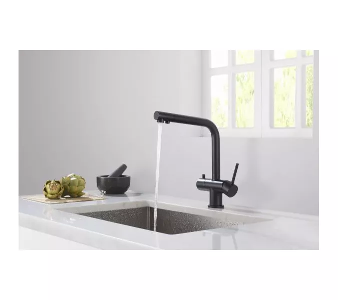 Смеситель для кухни  Timo Saona 2396/03F с подключением фильтра  черный, изображение 2